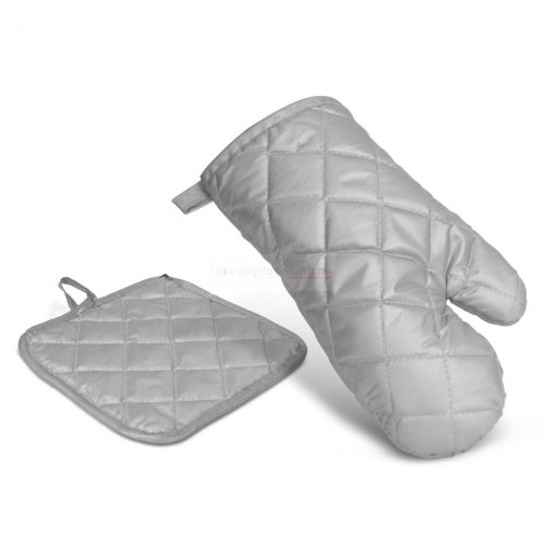 Edényfogó kesztyű és alátét szett - 25 cm - szürke