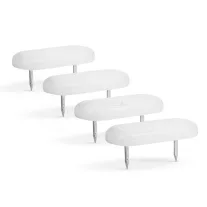   Műanyag bútor csúszótalp - szeggel, fehér - 43 x 18 mm - 4 db / csomag
