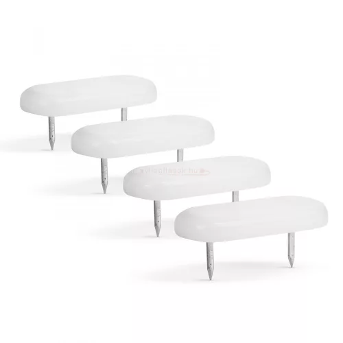 Műanyag bútor csúszótalp - szeggel, fehér - 43 x 18 mm - 4 db / csomag
