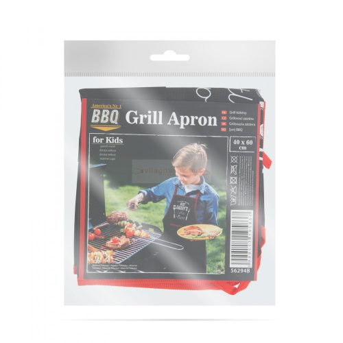 Grill kötény - gyerek méret - 44 x 60 cm - fekete