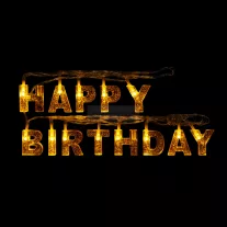   Születésnapi LED-es fényfüzér - "Happy Birthday" - 13 LED - 2 x AA - 2 m
