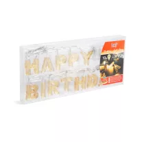   Születésnapi LED-es fényfüzér - "Happy Birthday" - 13 LED - 2 x AA - 2 m