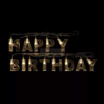   Születésnapi LED-es fényfüzér - "Happy Birthday" - 13 LED - 2 x AA - 2 m