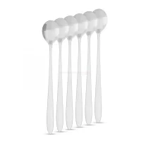   Rozsdamentes acél kávéskanál / latte macchiato kanál - 186 x 30 mm - 6 db / csomag