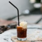 Papír szívószál - fekete 150db