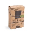 Papír szívószál - fekete, kanállal  - 200 x 8 mm - 150 db / csomag