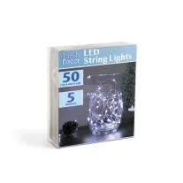   Karácsonyi LED fényfüzér - 5 m - 50 LED - hidegfehér - 3 x AA