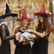   Halloween-i boszorkány kalap - 2 szín - poliészter - 38 cm