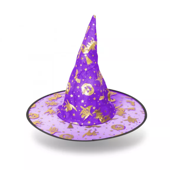 Halloween-i boszorkány kalap - 4 szín, poliészter - 38 x 34 cm