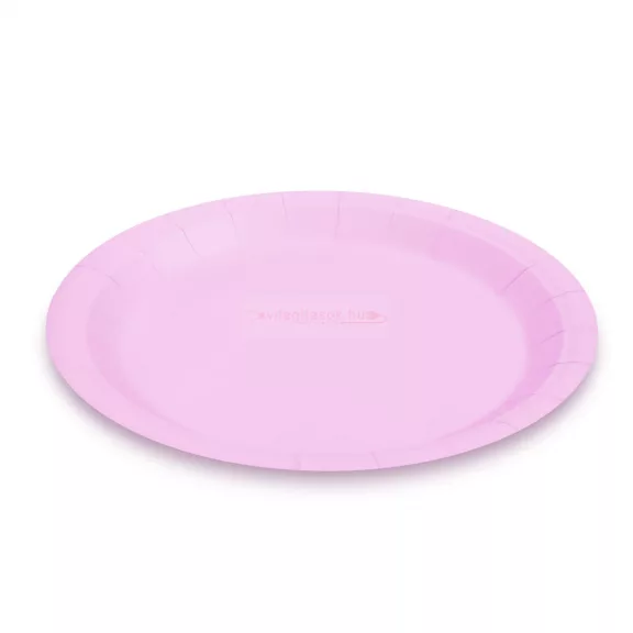 Papírtányér szett - rózsaszín - 23 cm - 12 db / csomag