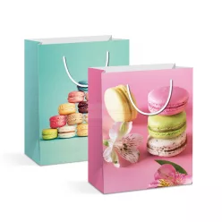   Ajándéktasak - papír - 178 x 102 x 228 mm - 2 féle / csomag - 12 db / csomag