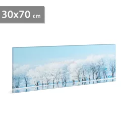 LED-es fali hangulatkép - téli táj -  2 x AA, 70 x 30 cm