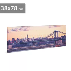   LED-es fali hangulatkép - "New York" -  2 x AA, 38 x 78 cm