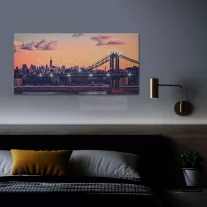   LED-es fali hangulatkép - "New York" -  2 x AA, 38 x 78 cm