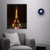   LED-es fali hangulatkép - "Eiffel torony" -  2 x AA, 38 x 48 cm