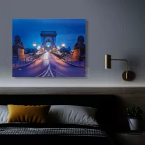   LED-es fali hangulatkép - "Lánchíd" -  2 x AA, 38 x 48 cm
