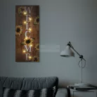 LED-es hangulatkép - "Welcome" - fali akasztóval, 2 x AA, 30 x 70 cm