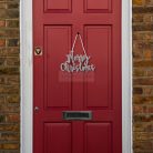 Karácsonyi dekoráció - "Merry Christmas" felirat - 20 x 12 cm - ezüst