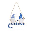 Karácsonyi dekoráció - fa, kék manó - 15 cm