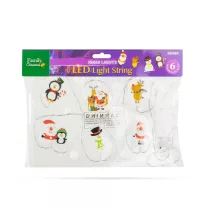   Karácsonyi LED-es fényfüzér - gél ablakmatrica - 6 LED - 2 x AA