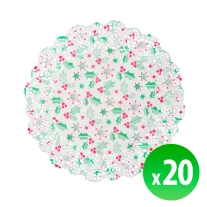   Karácsonyi, papír tányéralátét - 16,5 cm - 20 db / csomag