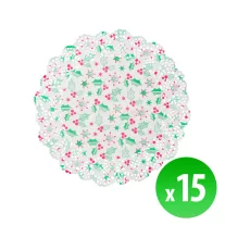   Karácsonyi, papír tányéralátét - 21,5 cm - 15 db / csomag