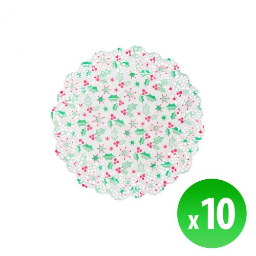 Karácsonyi, papír tányéralátét - 26,5 cm - 10 db / csomag