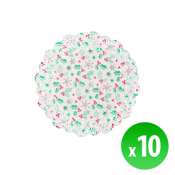 Karácsonyi, papír tányéralátét - 26,5 cm - 10 db / csomag
