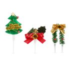 Karácsonyi 3D tortadekor - 10 cm - 2 féle - 3 db / csomag