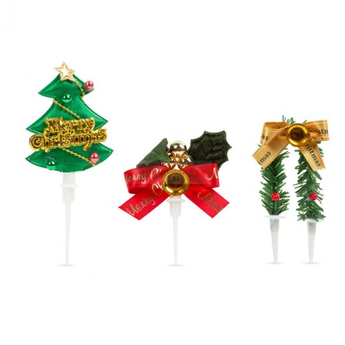 Karácsonyi 3D tortadekor - 10 cm - 2 féle - 3 db / csomag