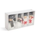 Karácsonyfadísz - poliészter hóember - 10 cm - 4 db / csomag