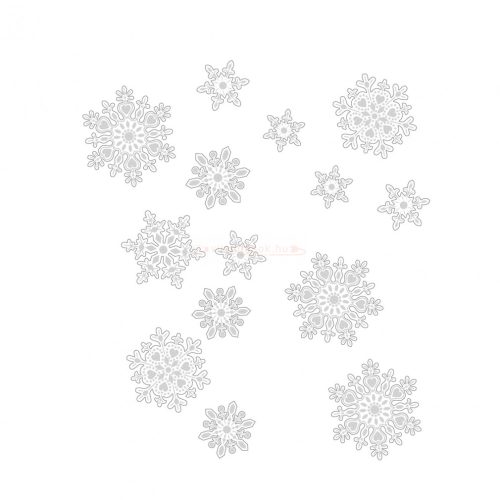 Karácsonyi ablakdekor szett  jégkristály - papír, fehér