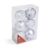 Karácsonyfadísz szett - gömbdísz - ezüst - 6 db / csomag