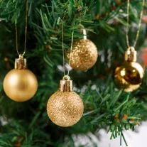 Karácsonyfa dísz - szett, arany - 3cm 12db