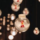 LED-es fényfüggöny - hógömb mikulással - 2,7 x 0,75 m - 110 melegfehér LED - IP44