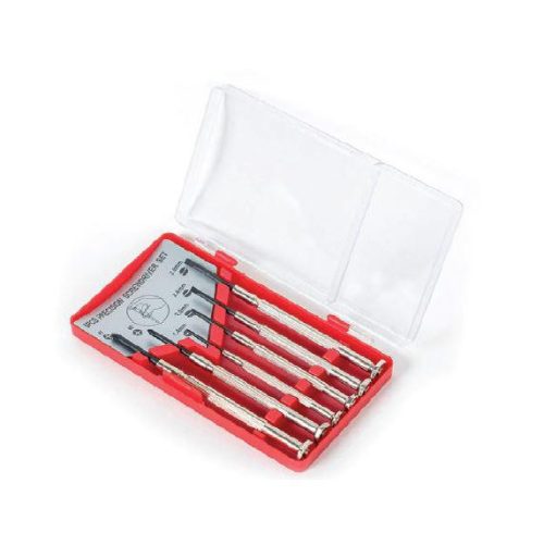 6 db-os precíziós csavarhúzó készlet tárolóval