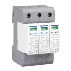   Túlfeszültség levezető 3 pólusú T2 20kA szolár 1500VDC