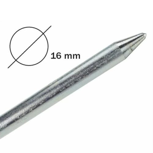 Toldható rúdföldelő 1,5m horganyzott d=16 (hegyes) kezdő darab