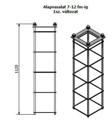 Alapvasalat acél lámpaoszlophoz 853