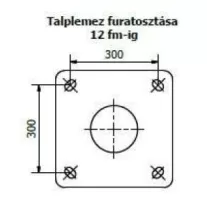 Alapvasalat acél lámpaoszlophoz 853