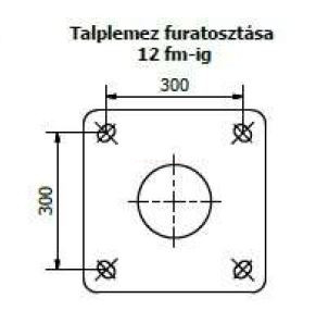 Alapvasalat acél lámpaoszlophoz 853