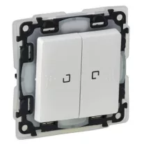   Legrand Valena Life kettős váltókapcsoló jelzőfénnyel  fehér keret nélküli IP44