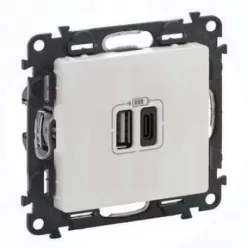   Legrand Valena Life USB csatlakozóaljzat A+C Fehér (Keret nélkül)