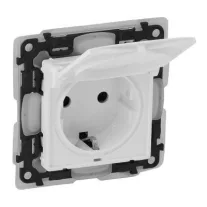   Legrand Valena Life 2P+F csatlakozóaljzat Rúgós vezetékbekötéssel fehér keret nélküli IP44