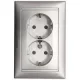 Legrand Valena 2x2P+F dugalj alumínium