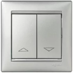   Legrand Valena redőnykapcsoló mechanikus retesszel, alumínium