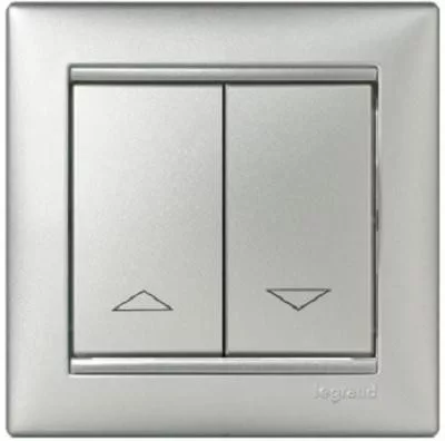 Legrand Valena redőnykapcsoló mechanikus retesszel, alumínium
