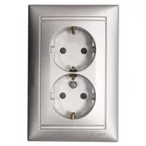 Legrand Valena 2x2P+F dugalj gyermekvédelemmel alumínium