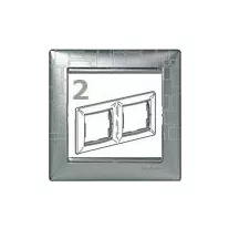   Legrand Valena 2-es keret alumínium négyzetmintás vízszintes