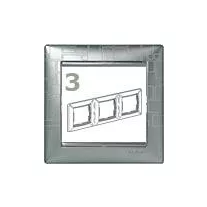   Legrand Valena 3-as keret alumínium négyzetmintás vízszintes